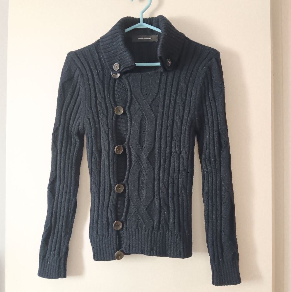 TAKESHY KUROSAWA Navy Wool Blend Sweater M